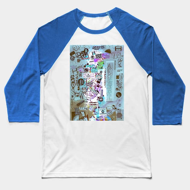 Urban Street Design City Sticker Style Baseball T-Shirt by eleonoraingrid